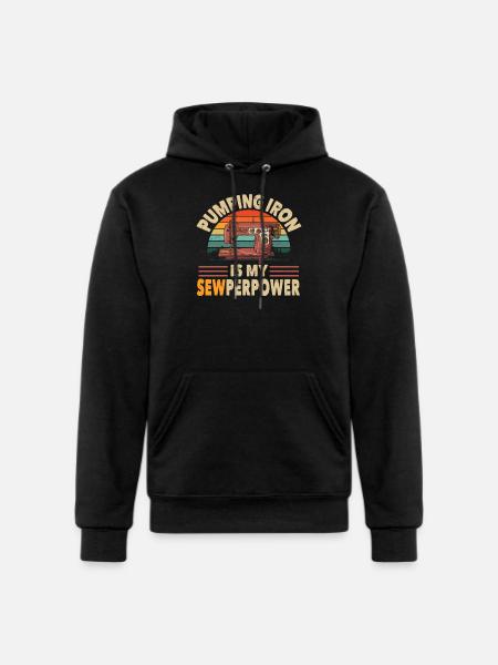 Quilting Sewperpower Funny Sewing - Champion Unisex Powerblend Hoodie - black