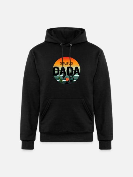 Prehistoric Dinosaur Sunset Design - Champion Unisex Powerblend Hoodie - black