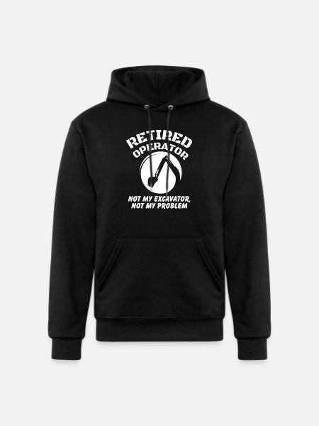 Retired Heavy Equipment Operator - Champion Unisex Powerblend Hoodie - black