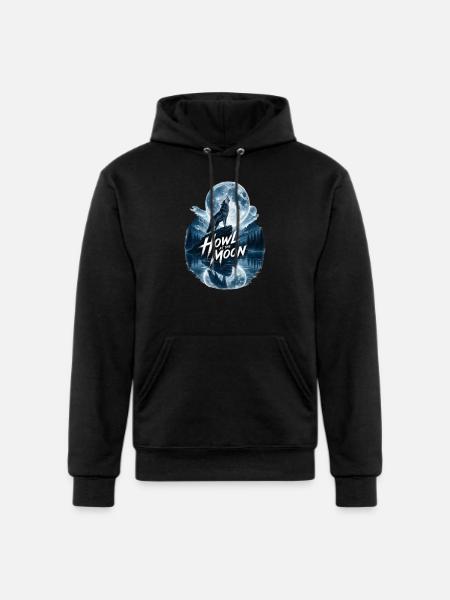 Howl Moon Wolf - Champion Unisex Powerblend Hoodie - black