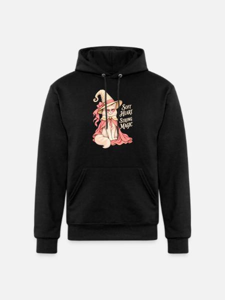 Soft Heart Strong Magic Cat - Champion Unisex Powerblend Hoodie - black