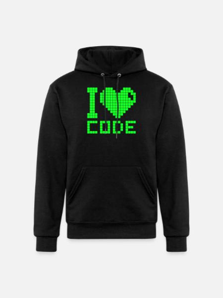 I Love Code Mono - Champion Unisex Powerblend Hoodie - black