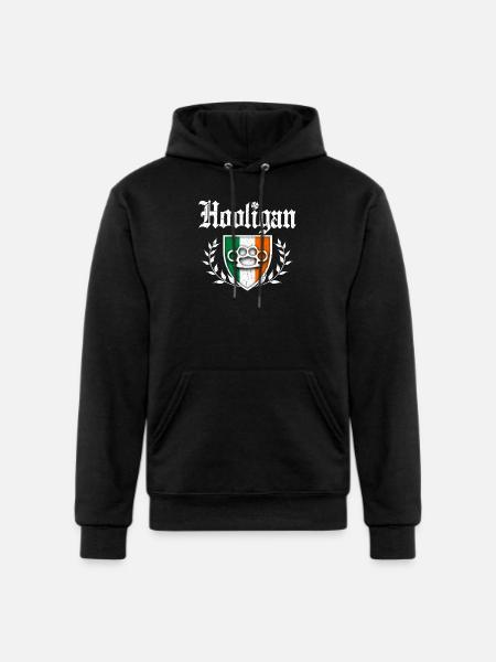 Irish Hooligan Crest vintage distressed look - Champion Unisex Powerblend Hoodie - black