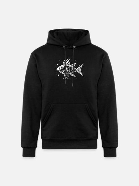 White Fish 2 - Champion Unisex Powerblend Hoodie - black