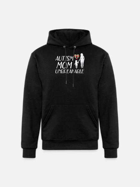 Autism Mom Unbreakable yellow - Champion Unisex Powerblend Hoodie - black