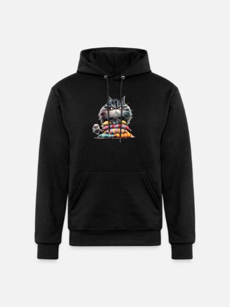 Funny Cat - Champion Unisex Powerblend Hoodie - black