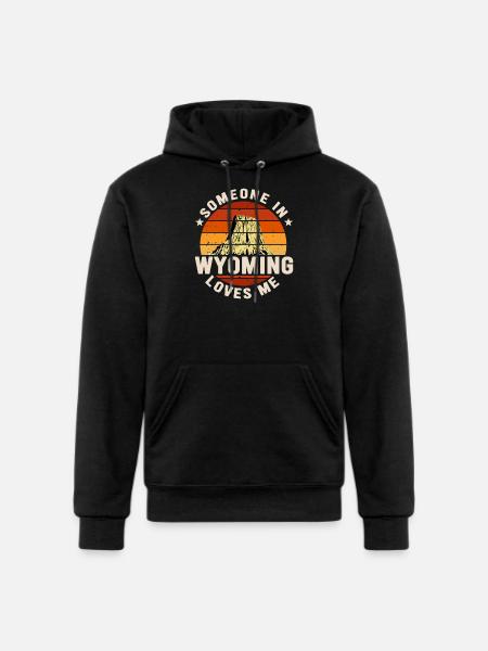 Someone In Wyoming Loves Me - Champion Unisex Powerblend Hoodie - black