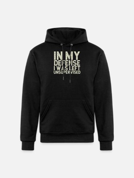 I Was Left Unsupervised - Champion Unisex Powerblend Hoodie - black