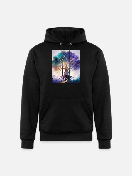 Nebula Bloom - Champion Unisex Powerblend Hoodie - black