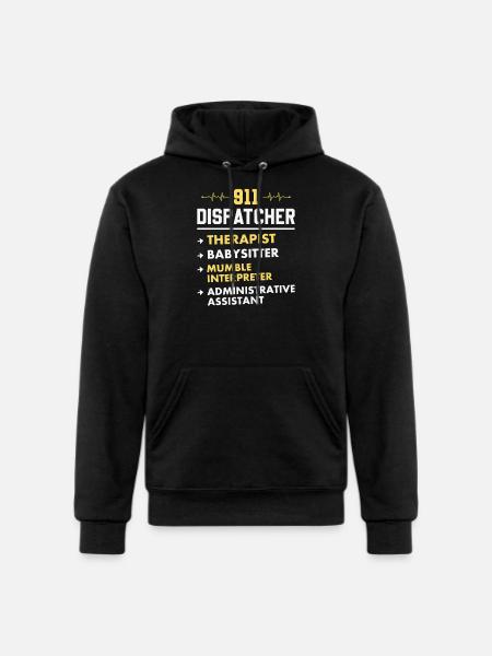911 Dispatcher Humor - Champion Unisex Powerblend Hoodie - black