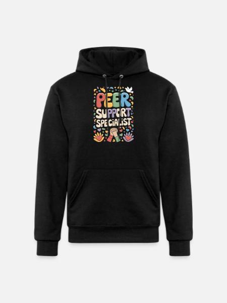 Peer Support - Champion Unisex Powerblend Hoodie - black