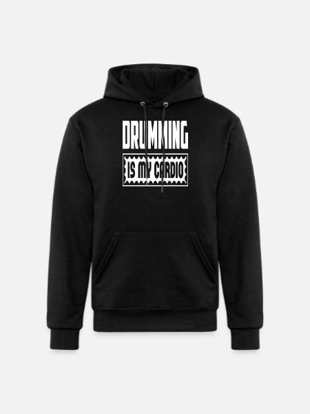 Drumming Is My Cardio - Champion Unisex Powerblend Hoodie - black