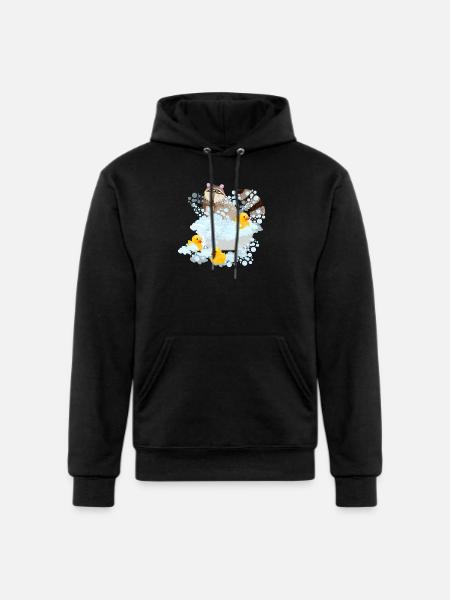 Raccoon, bubbles and Rubber Duckies - Champion Unisex Powerblend Hoodie - black