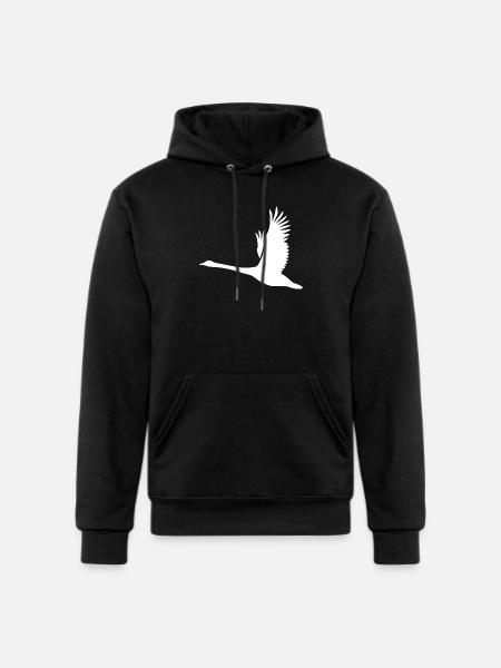 Tattoo Style Swan - Champion Unisex Powerblend Hoodie - black