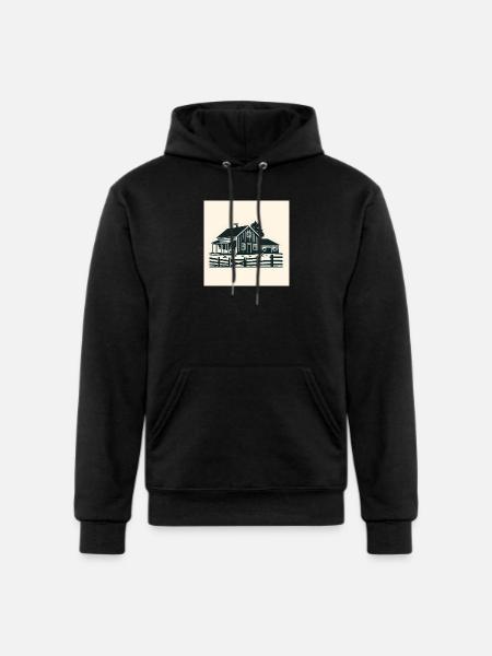 Rustic House Silhouette T-Shirt - Champion Unisex Powerblend Hoodie - black