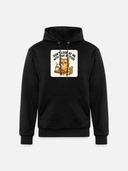 Unimpressed cat - Champion Unisex Powerblend Hoodie - black