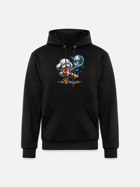 Disco Guitar Poochon dog - Champion Unisex Powerblend Hoodie - black