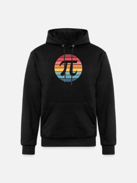 Retro Sunset Pi Emblem - Champion Unisex Powerblend Hoodie - black
