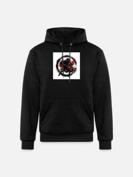 Shadow Samurai with Crimson Blade - Champion Unisex Powerblend Hoodie - black