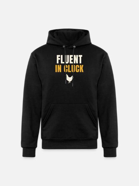 Fluent In Cluck Chicken - Champion Unisex Powerblend Hoodie - black