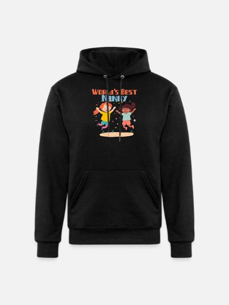 Worlds Best Nanny - Champion Unisex Powerblend Hoodie - black