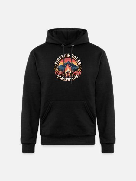 Fireside Tales And Golden Skies - Champion Unisex Powerblend Hoodie - black