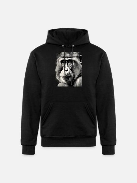 Chimp in Charcoal 3 - Champion Unisex Powerblend Hoodie - black
