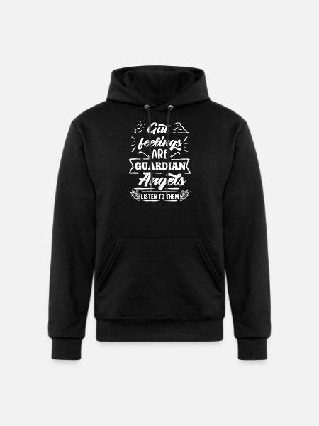 Gut Feelings Are Guardian Angels - Champion Unisex Powerblend Hoodie - black