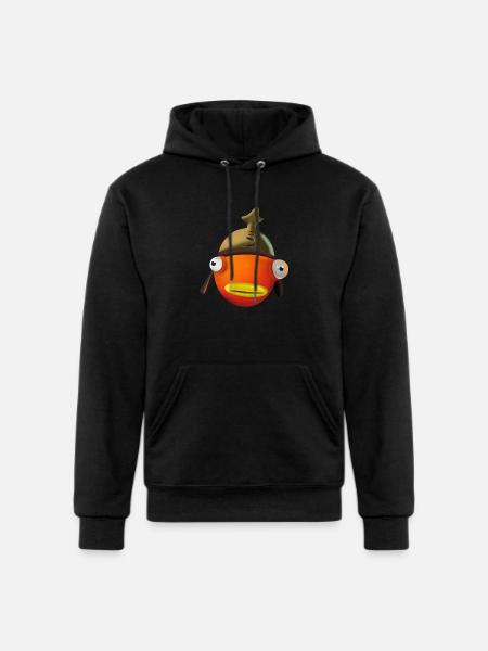 Fish face cartoon - Champion Unisex Powerblend Hoodie - black