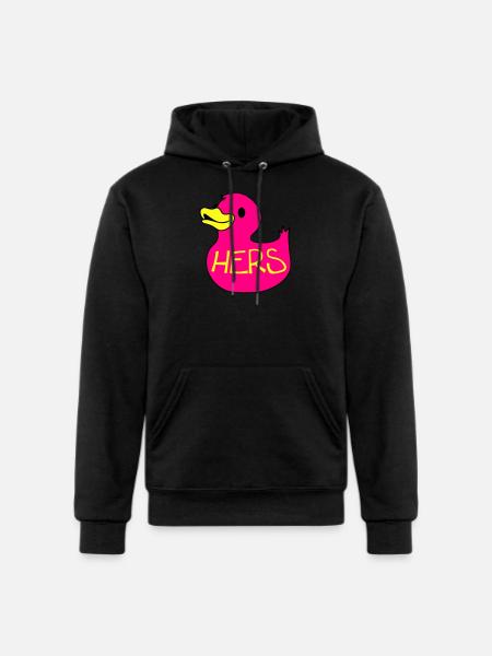 rubber duckie hers - Champion Unisex Powerblend Hoodie - black