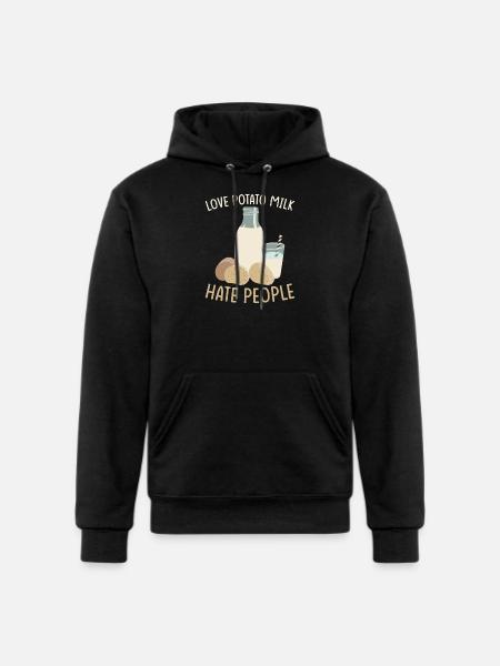 Potato Milk Saying - Champion Unisex Powerblend Hoodie - black