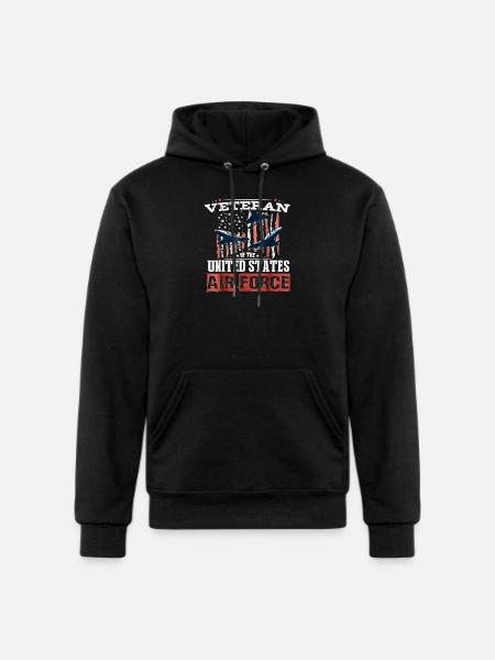 USAF Veteran Pride Art - Champion Unisex Powerblend Hoodie - black