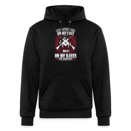 I'd Rather Die on My Feet for Dark Background - Champion Unisex Powerblend Hoodie