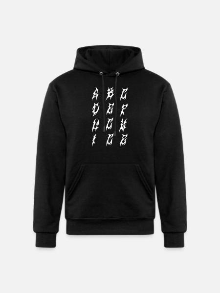 Flame Glyphs in Ink Columns - Champion Unisex Powerblend Hoodie - black