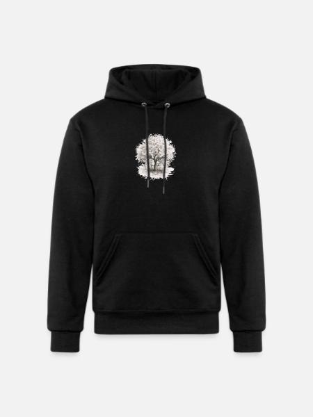Cherry Blossom Tree – Monochrome Botanical - Champion Unisex Powerblend Hoodie - black