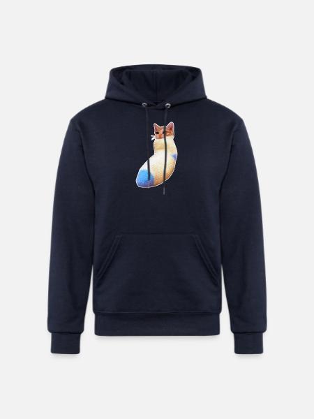 sadcat sock meme funny - Champion Unisex Powerblend Hoodie - navy