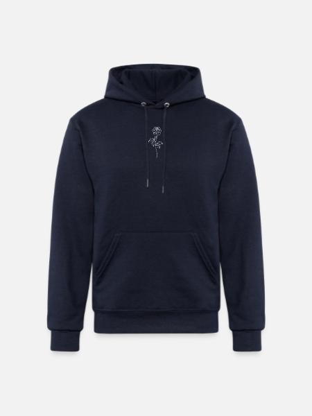 Minimalist Rose Line Art - Champion Unisex Powerblend Hoodie - navy