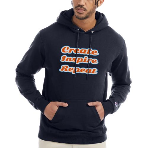 Create, Inspire, Repeat — Artist Life Script - Champion Unisex Powerblend Hoodie