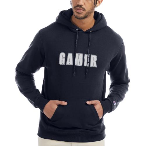 Gamer Collegiate White Text Design - Champion Unisex Powerblend Hoodie