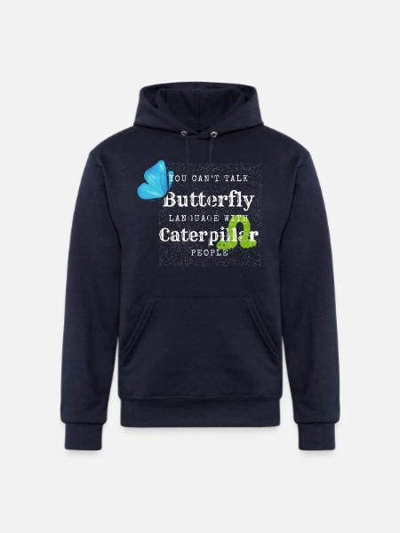 Butterfly Language Tee - Champion Unisex Powerblend Hoodie - navy