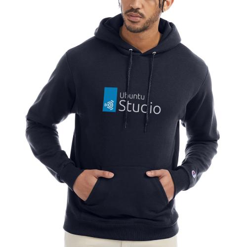 Ubuntu Studio 2022 - Stacked White - Champion Unisex Powerblend Hoodie
