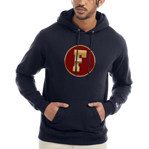 Letter F – Capital Varsity Alphabet Monogram - Champion Unisex Powerblend Hoodie