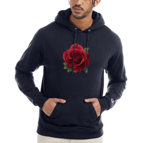 Rose: Crimson Bloom Elegance - Champion Unisex Powerblend Hoodie
