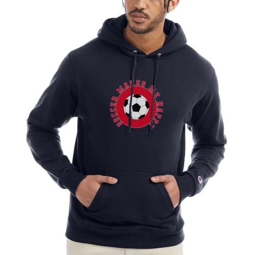 Soccer Makes Me Happy – Football Joy Graphic - Champion Unisex Powerblend Hoodie