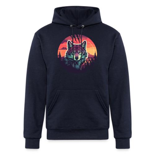 Colorful Wolf Stare - Champion Unisex Powerblend Hoodie
