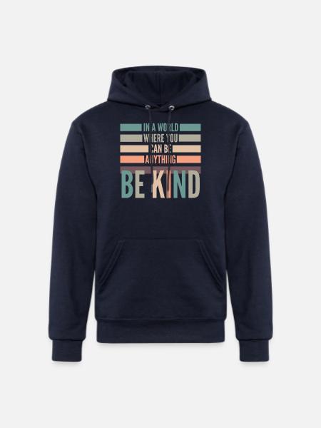 be anything be kind hipster - Champion Unisex Powerblend Hoodie - navy
