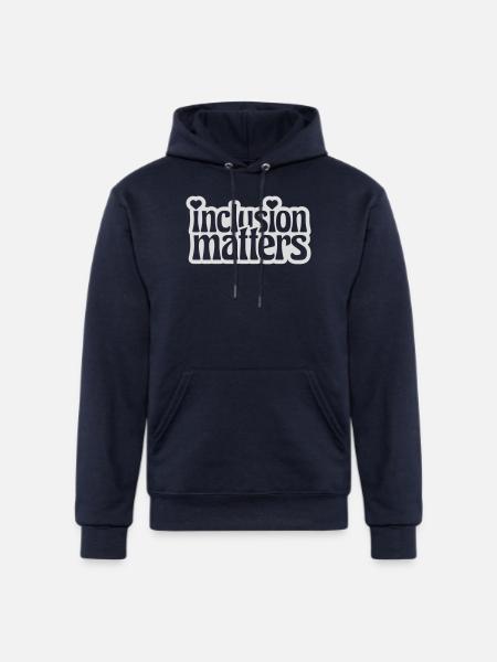 inclusion matters logo quote - Champion Unisex Powerblend Hoodie - navy