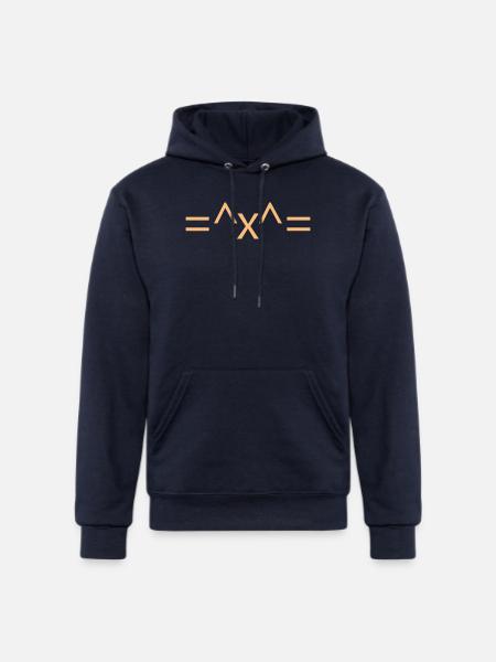 Cat Face Emoticon - Champion Unisex Powerblend Hoodie - navy