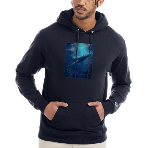 Humpback Whale Ocean Reef Design - Champion Unisex Powerblend Hoodie