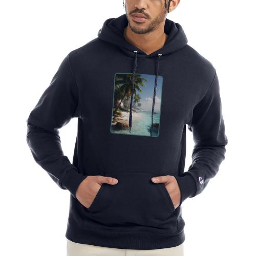 Tropical Beach Paradise Palm Design - Champion Unisex Powerblend Hoodie